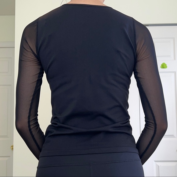 Free People black mesh long-sleeve top - Picture 2 of 3